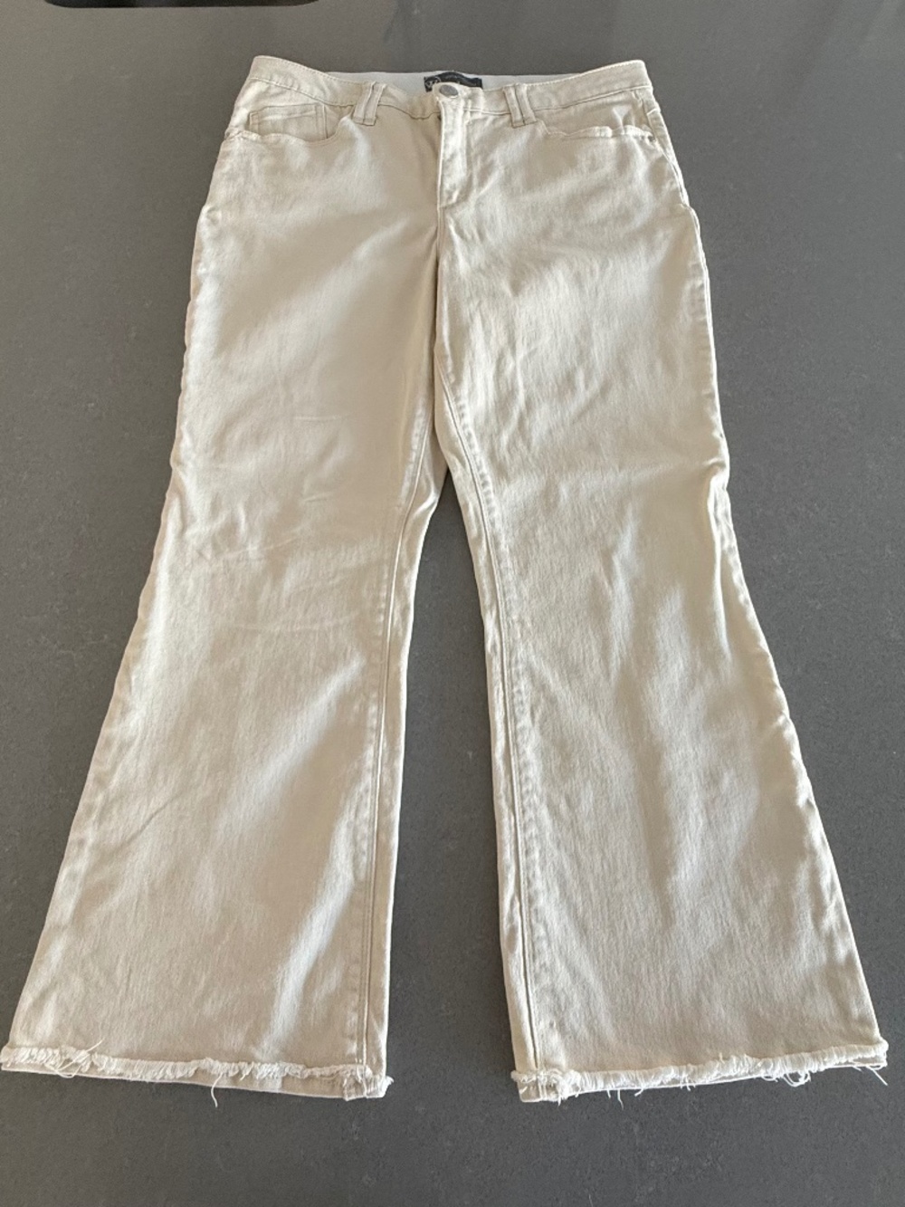 Wit & Wisdom 'Ab'Solution Frayed High Waist Ankle Bootcut Jeans Sz 14 Worn 2X